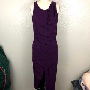 ELIZABETH & JAMES PURPLE RACERBACK MIDI DRESS